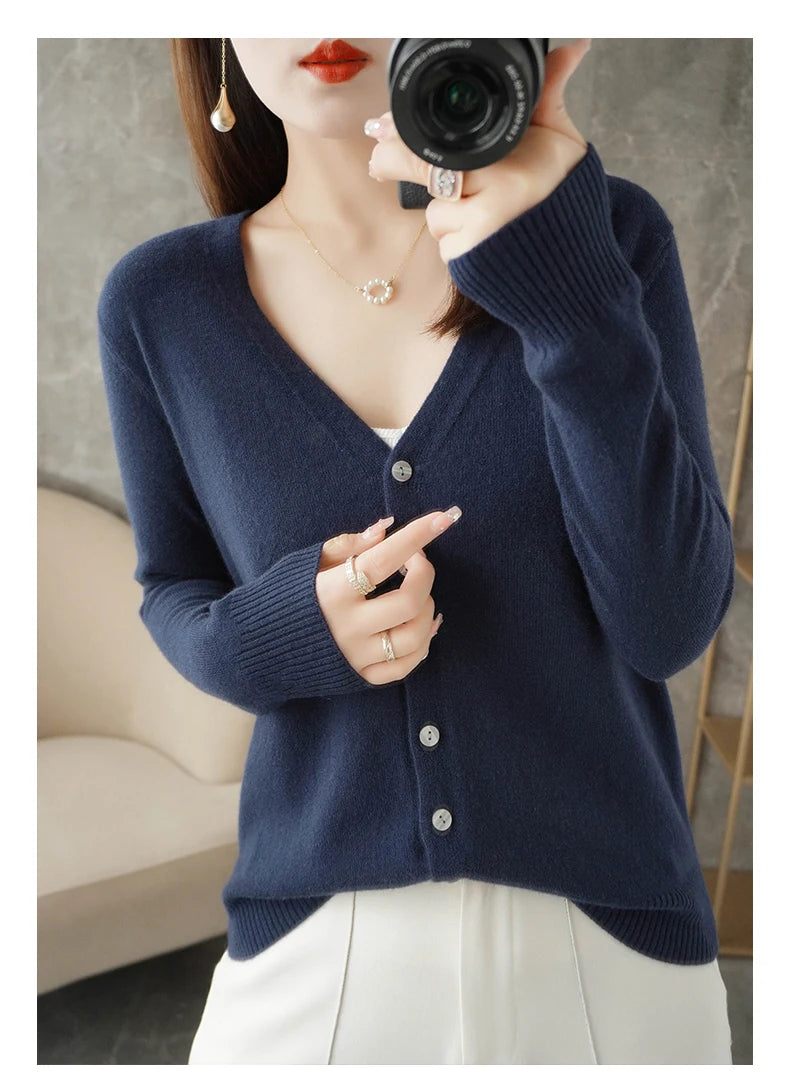 V-Neck Temperament Small Fragrant Wind Loose Sweater Sweater
