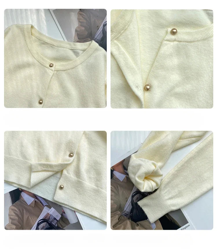 Solid Color Knitted for Women Cardigan