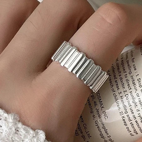 925 Sterling Silver Ring For Women Jewelry String Flower Finger Open Handmade Ring