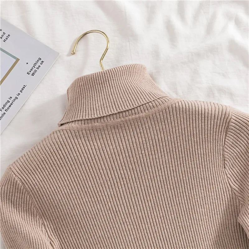 Heliar Women Fall Turtleneck Sweater Knitted Soft Pullovers Cashmere