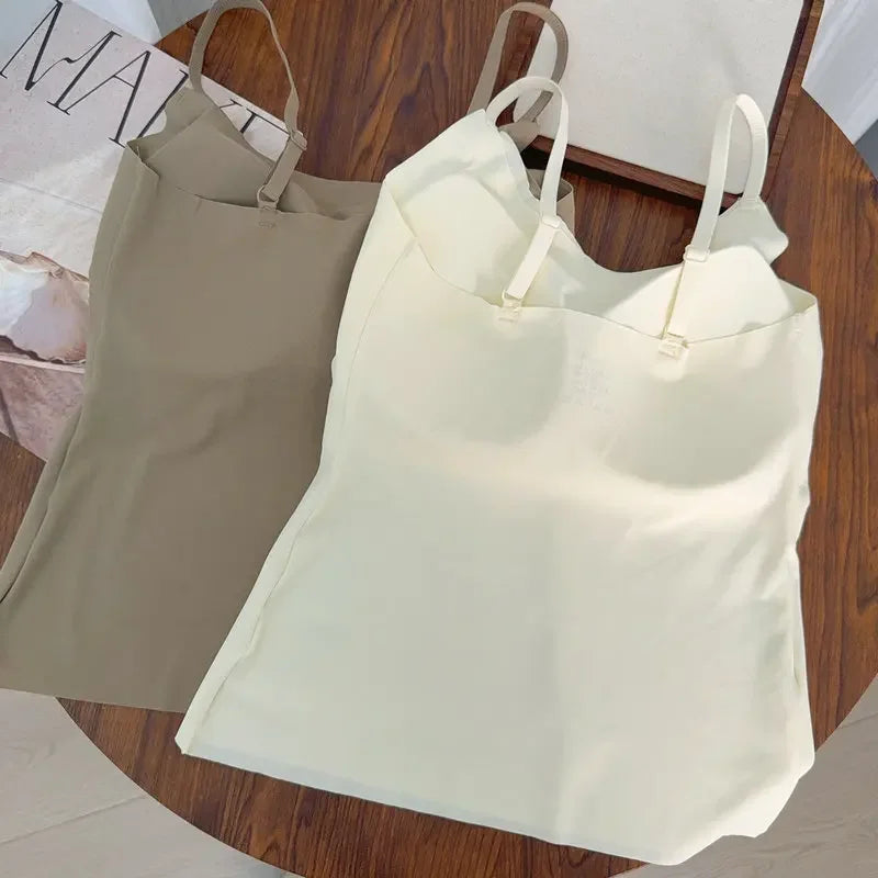 Women Summer Vest Tops Sleeveless Cotton Bustier with Pads