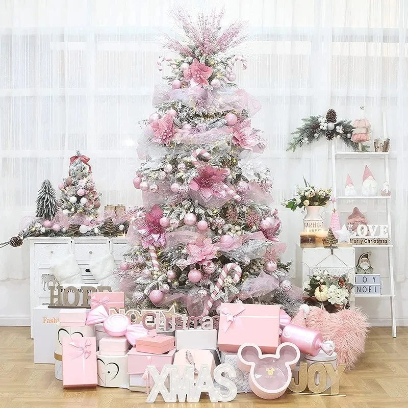 10/5/1pcs 14.5cm Glitter Artifical Christmas Flowers  Christmas Tree Decoration Happy New Year Ornaments Xmas Fake Flowers natal