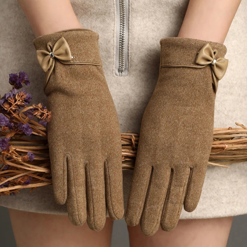 Lovely Bowknot Elegant Elasticity Soft Gloves