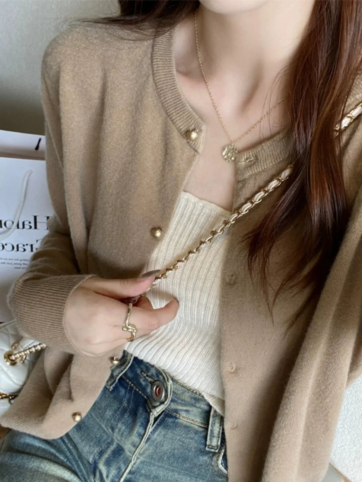 Solid Color Knitted for Women Cardigan