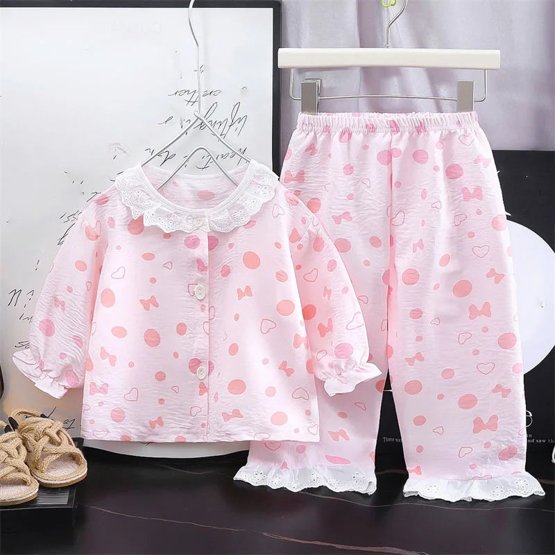 Girls Kids Home Clothes Set New Loose