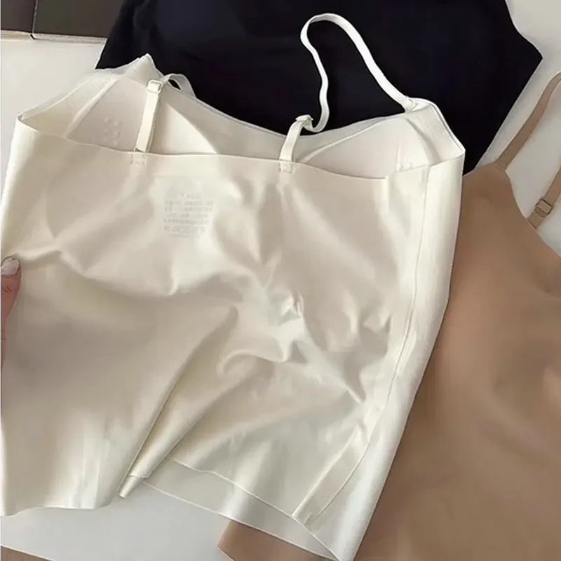 Women Summer Vest Tops Sleeveless Cotton Bustier with Pads