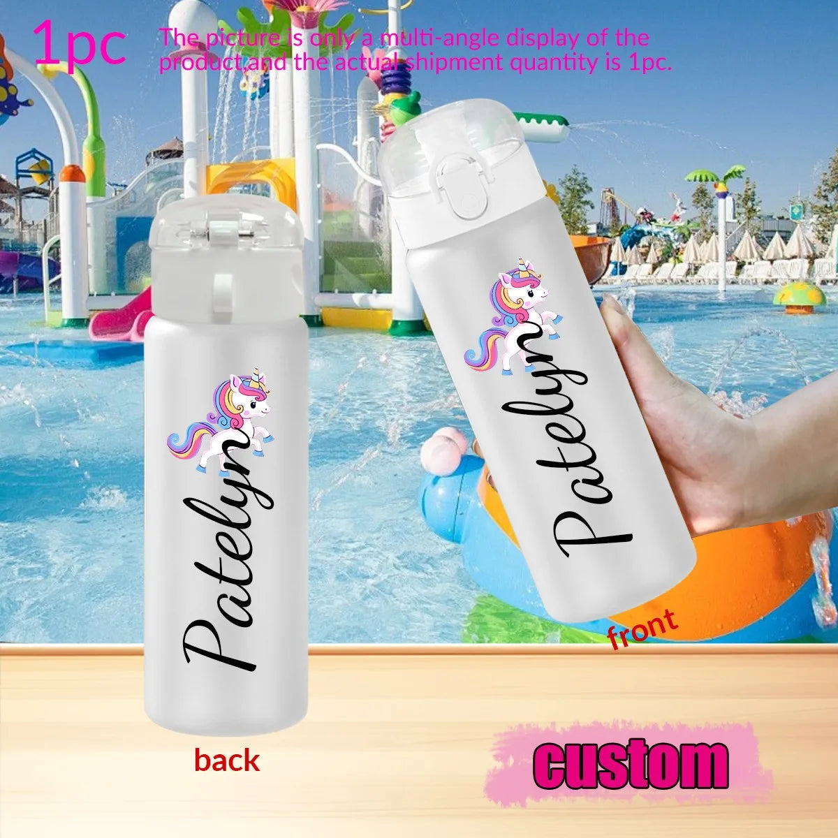 1pc Customized Cartoon Sports Water Bottle, 26oz Outdoor Travel