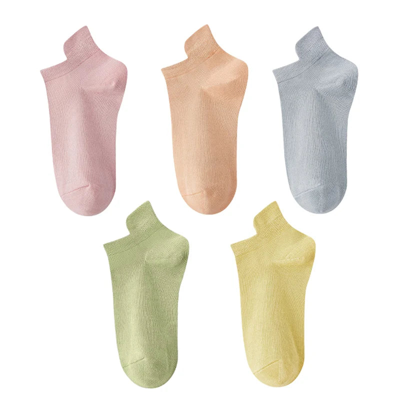 10pieces=5 Pairs Women Socks Casual Breathable High Quality Ankle Sock