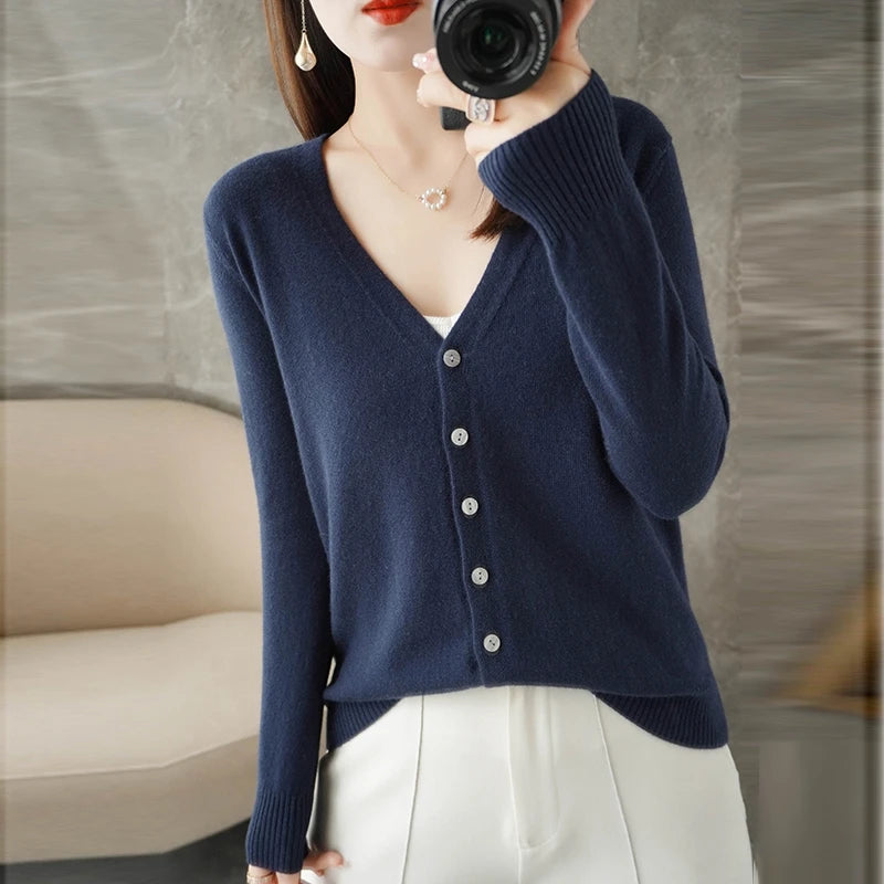 V-Neck Temperament Small Fragrant Wind Loose Sweater Sweater