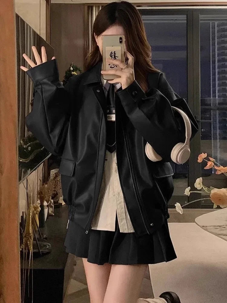 Short Quilted Leather Jacket