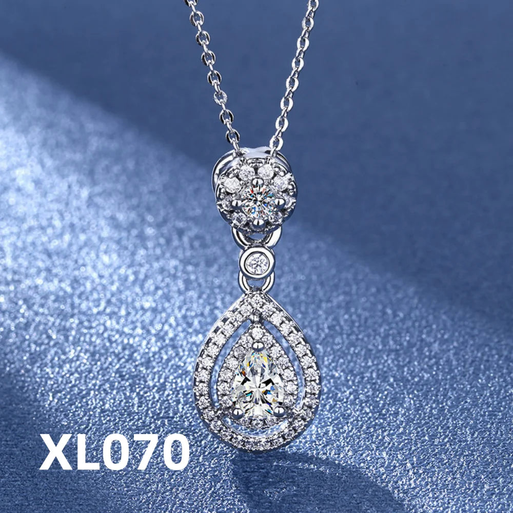 925 Sterling Silver Necklace Clavicle Chain Sparkling Zircon