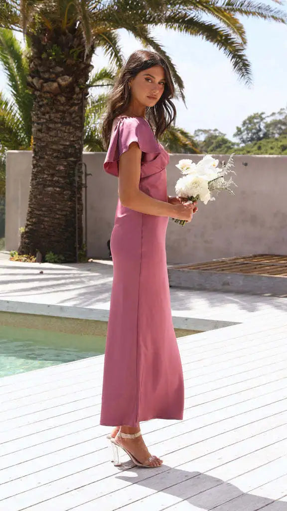 New Women's Elegant and Sexy Satin Slimming dress