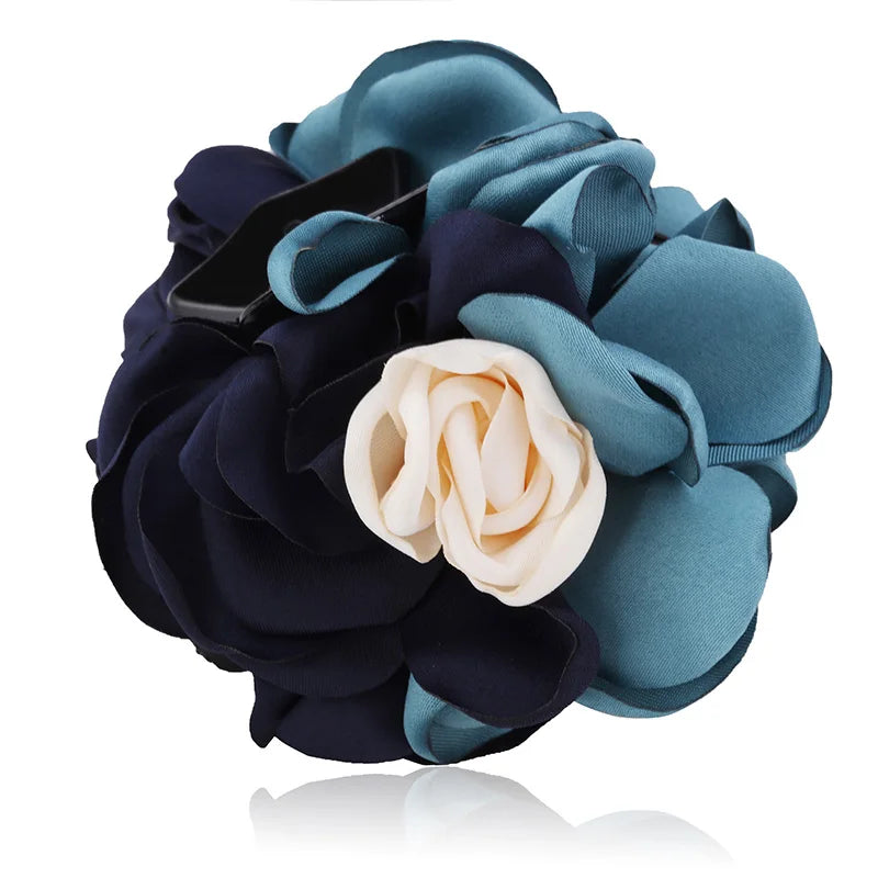 Big Camellia Flower Hair Claws Clips Women
