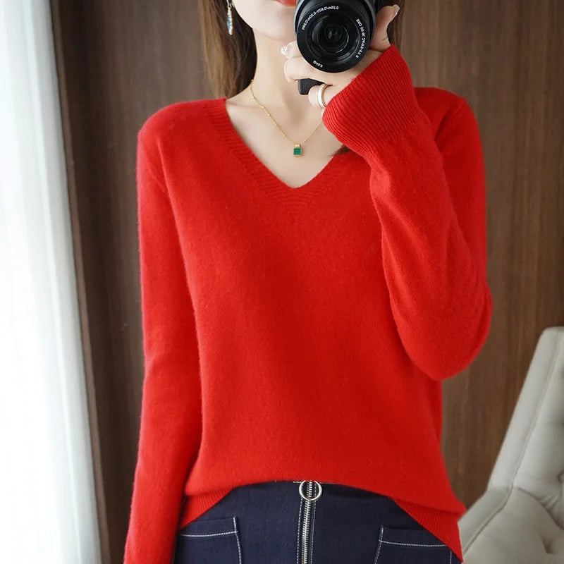 New Cashmere Women's V-neck Pullover