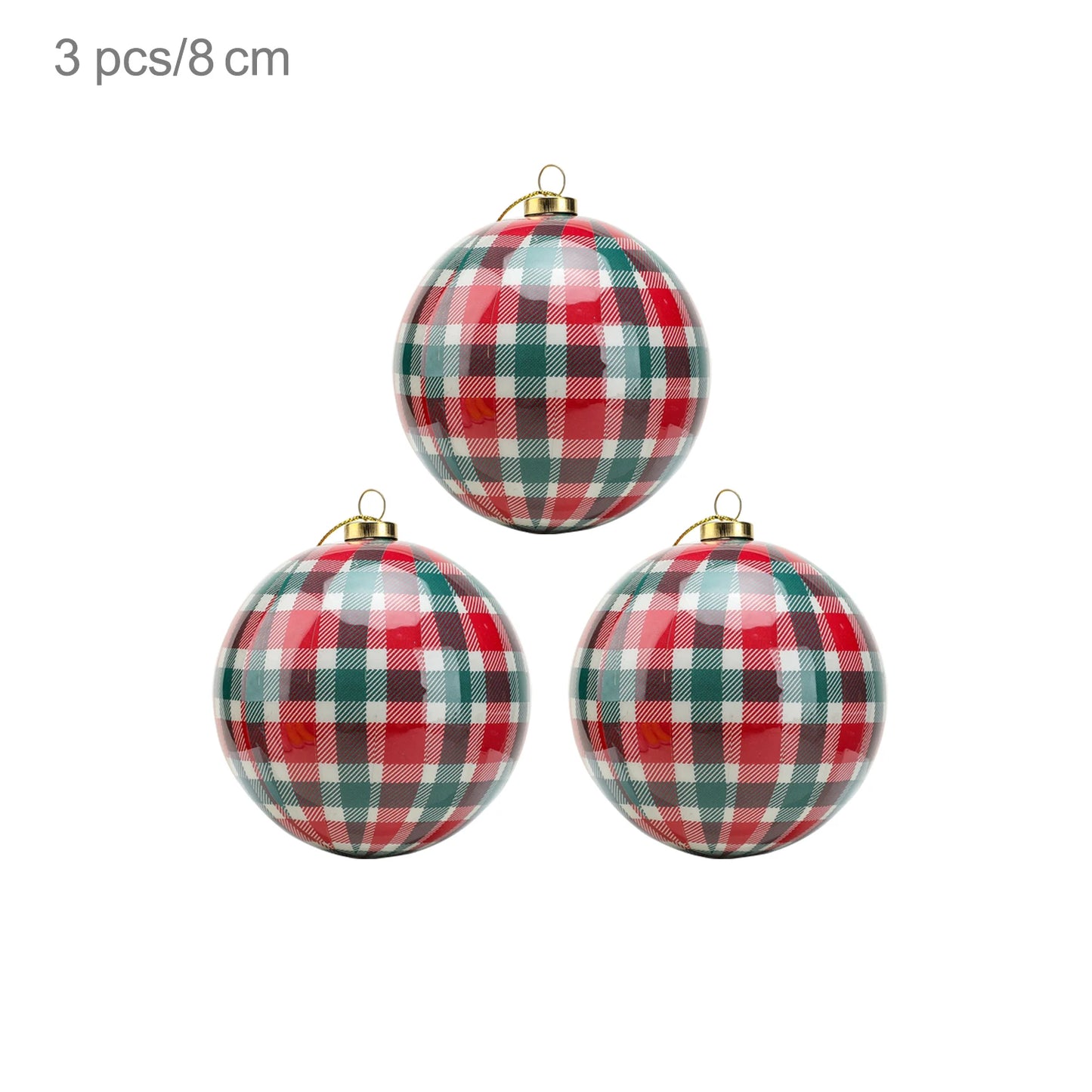 3pcs 8cm Christmas Balls Original Gifts Christmas Decoration 2024 Christmas Tree Decorations Gift Decoration Pendants Baubles