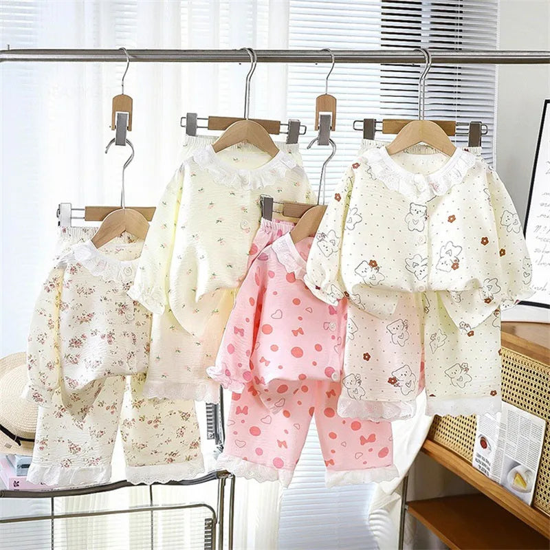 Girls Kids Home Clothes Set New Loose