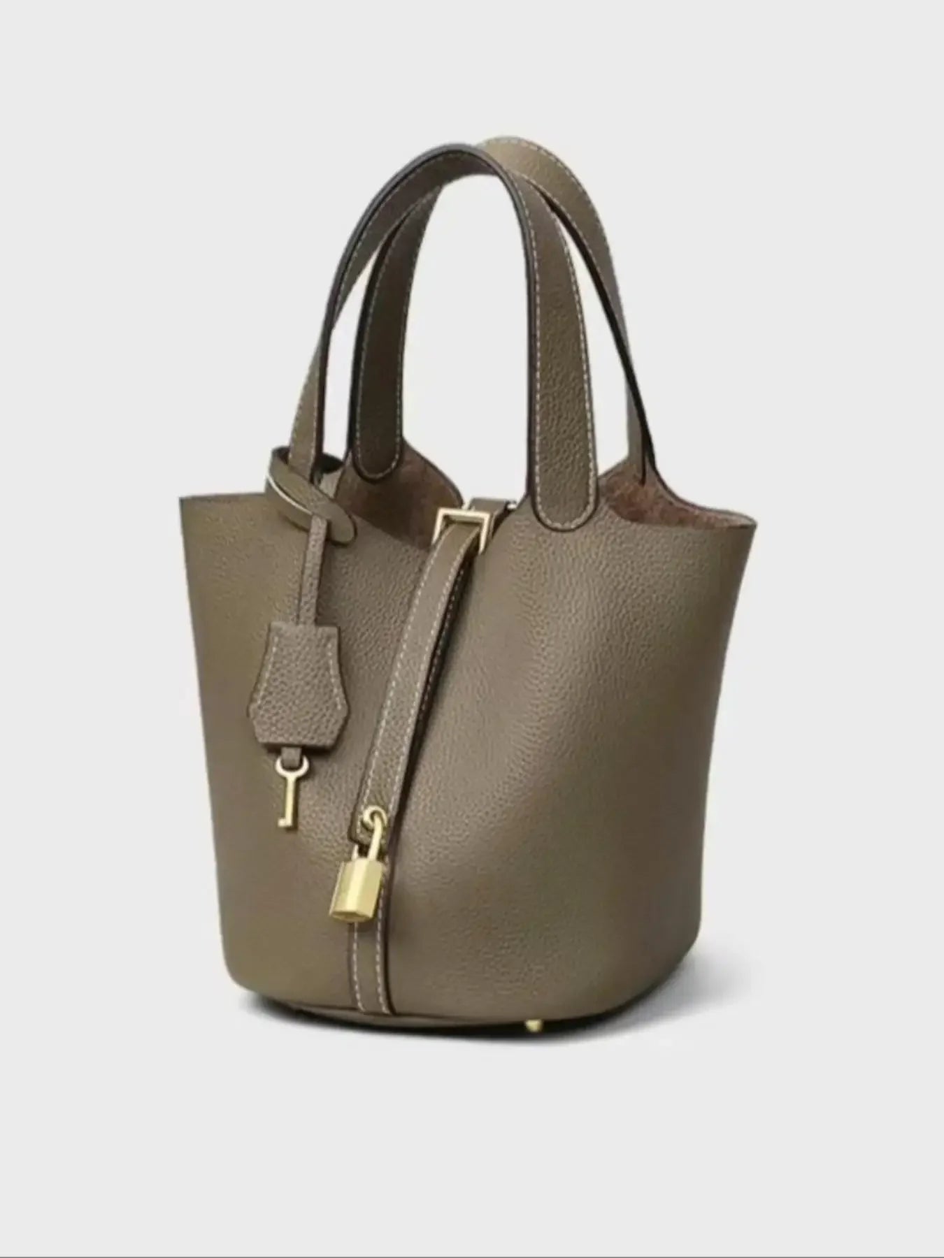 Large Capacity PU Handbag Basket Bucket Bag