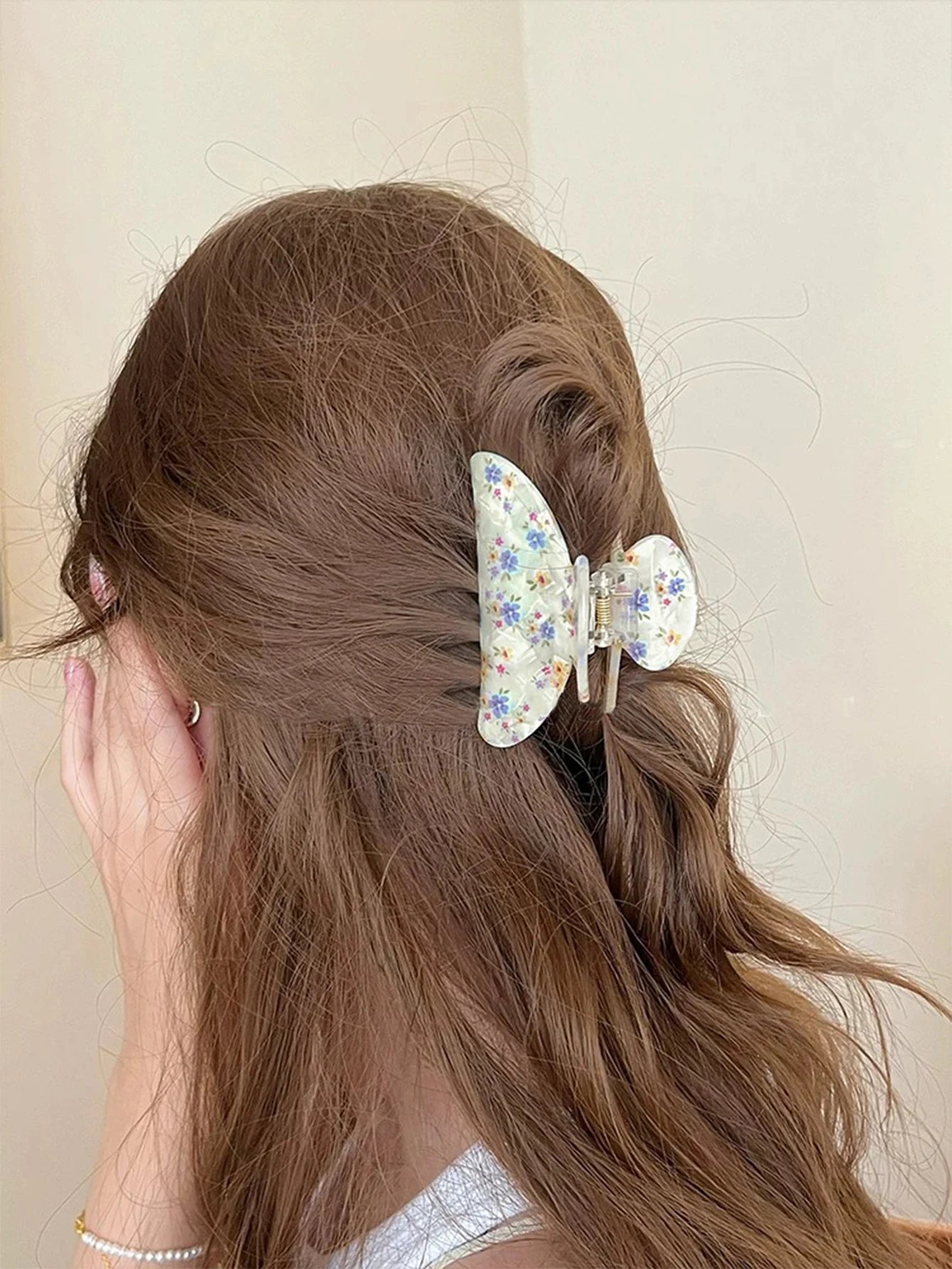 Pink Sweet Elegant Floral Cherry Hair Claw Clip Set
