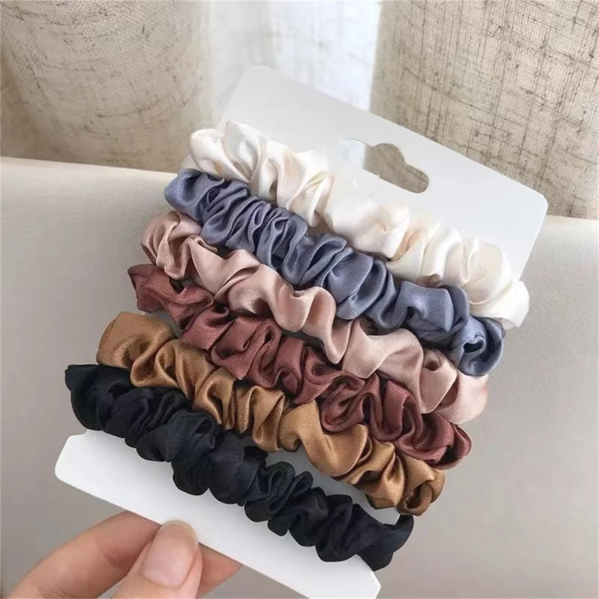 6pcs Satin Hair Scrunchies for Women