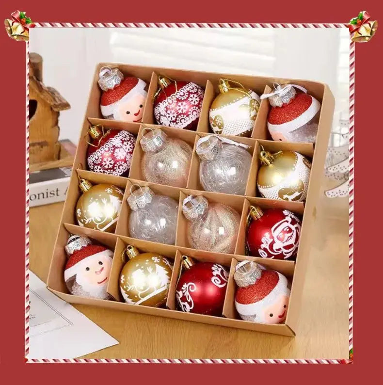 16pcs Christmas Ball Christmas Tree Decoration Ornaments for Home Decor Halloween New Year Navidad Pendant Ball Accessories