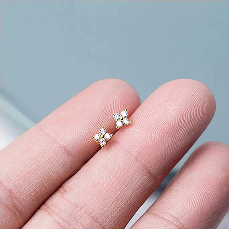 925 Silver Plated Cz Four-leaf Flower Bracelet