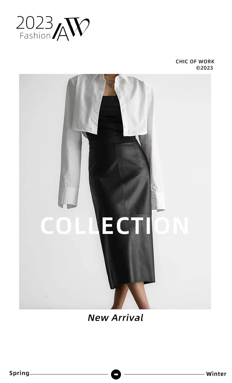 Sexy High-waisted Bodycon Leather