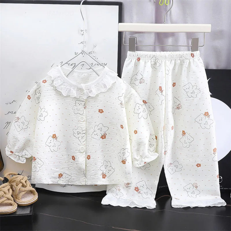 Girls Kids Home Clothes Set New Loose