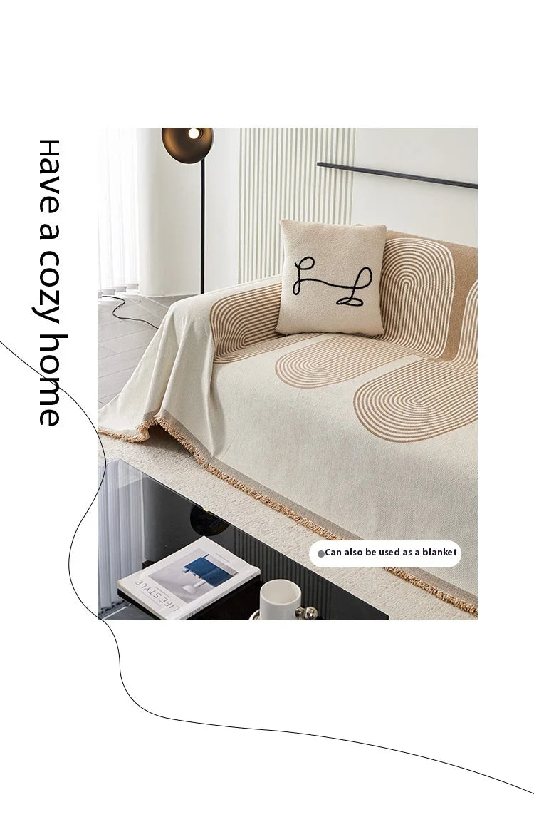 Nordic Chenille Sofa Cover Tassel Lace Blanket Cover For Sofa Full Cover L Shape Cover Sofa 3 Pcs 2 Seater