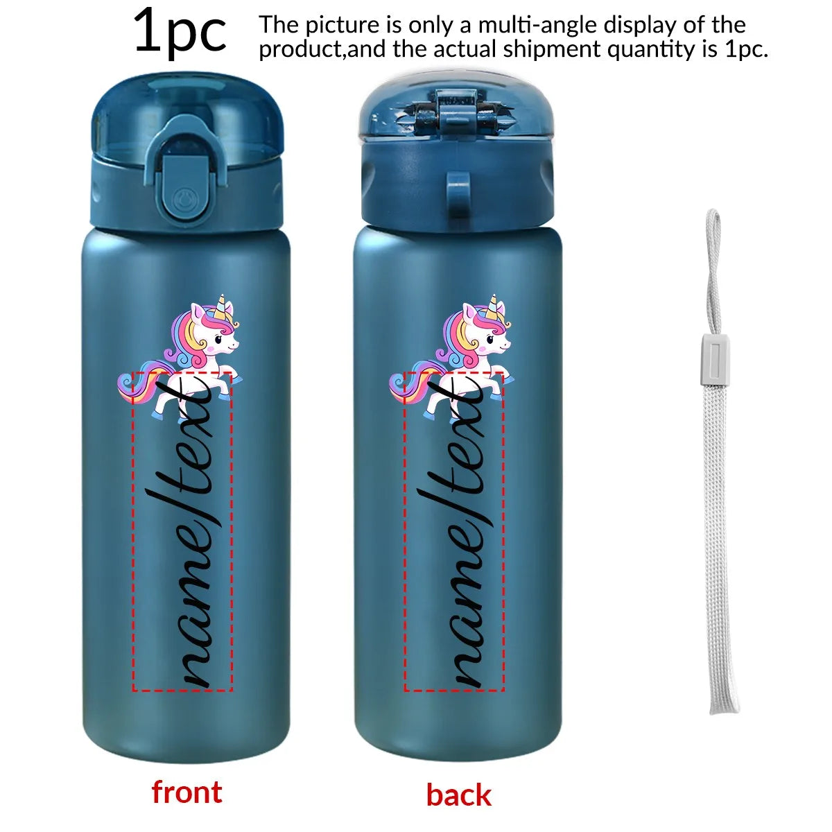 1pc Customized Cartoon Sports Water Bottle, 26oz Outdoor Travel
