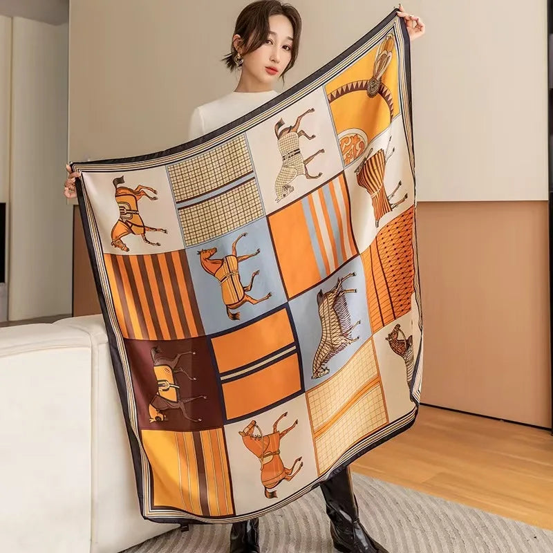 Luxury Silk Shawl Square Scarf