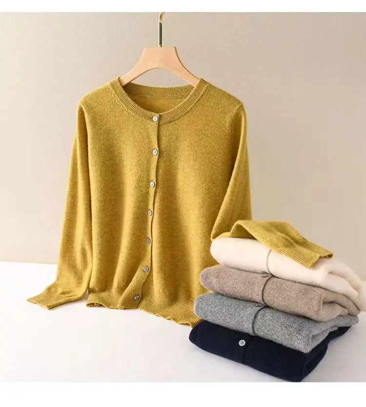 women's Cashmere Sweater O-Collar Long sleeve