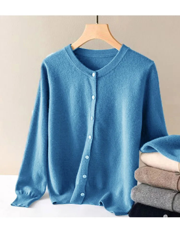 women's Cashmere Sweater O-Collar Long sleeve