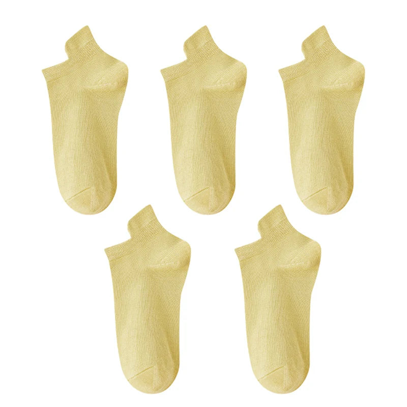 10pieces=5 Pairs Women Socks Casual Breathable High Quality Ankle Sock