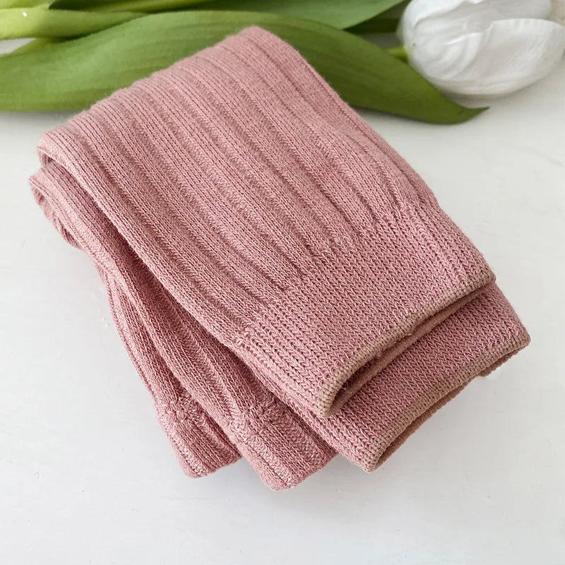 Baby Girls Ribbed Cotton Stretch Tight Leggings