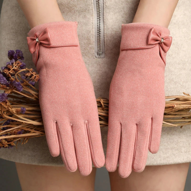 Lovely Bowknot Elegant Elasticity Soft Gloves