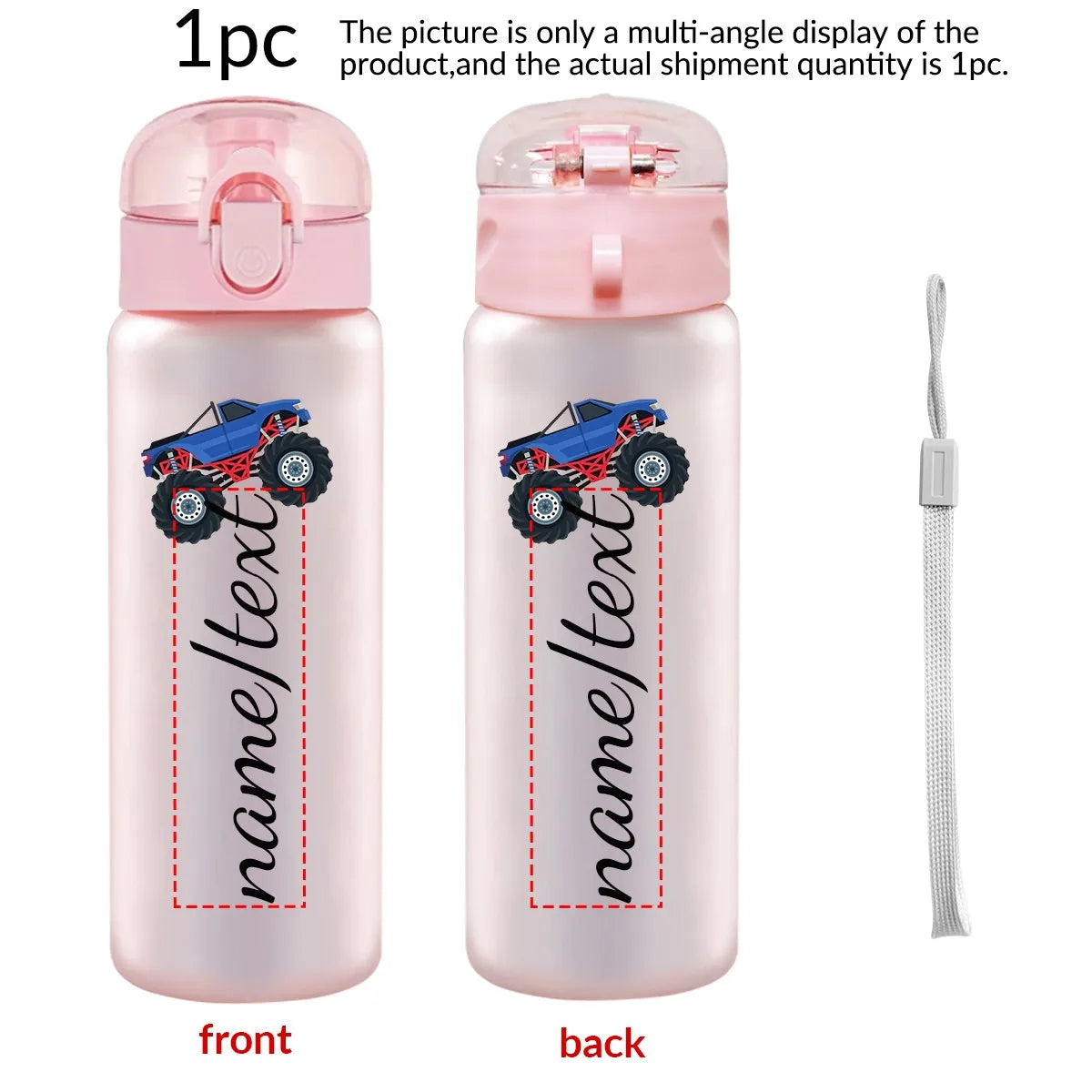 1pc Customized Cartoon Sports Water Bottle, 26oz Outdoor Travel