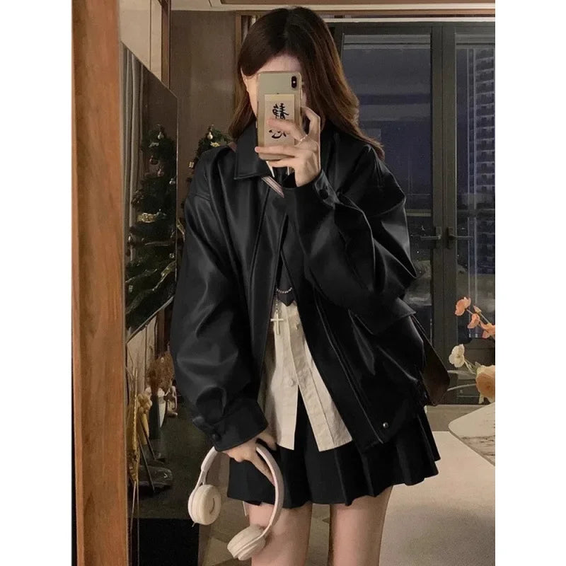 Short Quilted Leather Jacket