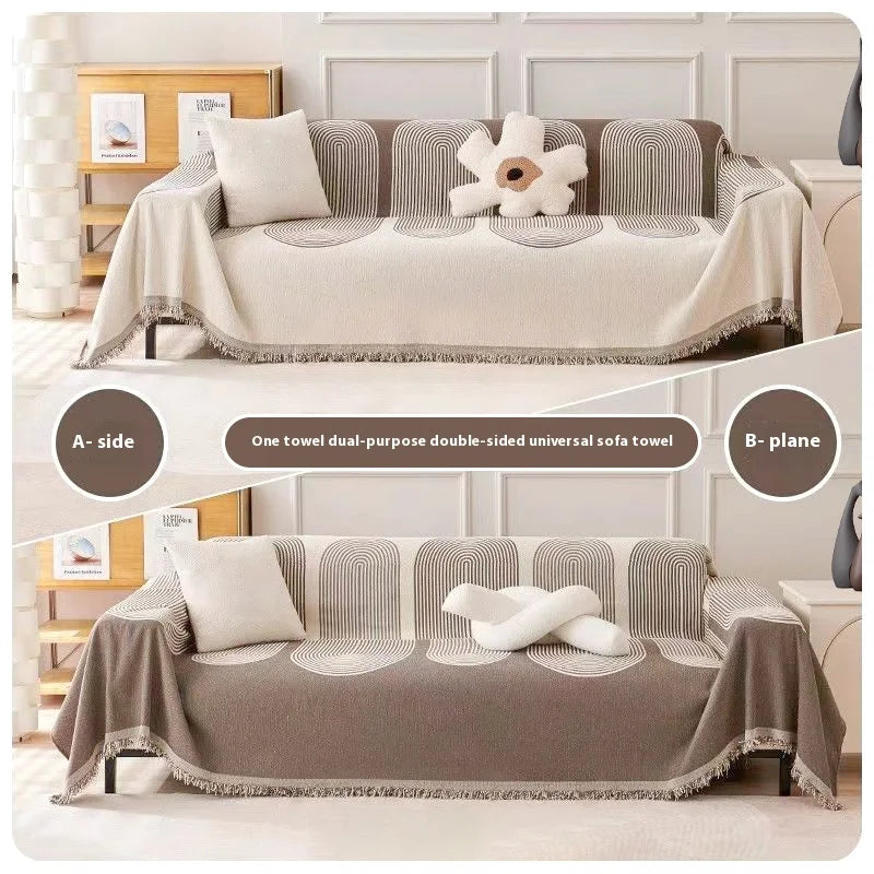 Nordic Chenille Sofa Cover Tassel Lace Blanket Cover For Sofa Full Cover L Shape Cover Sofa 3 Pcs 2 Seater