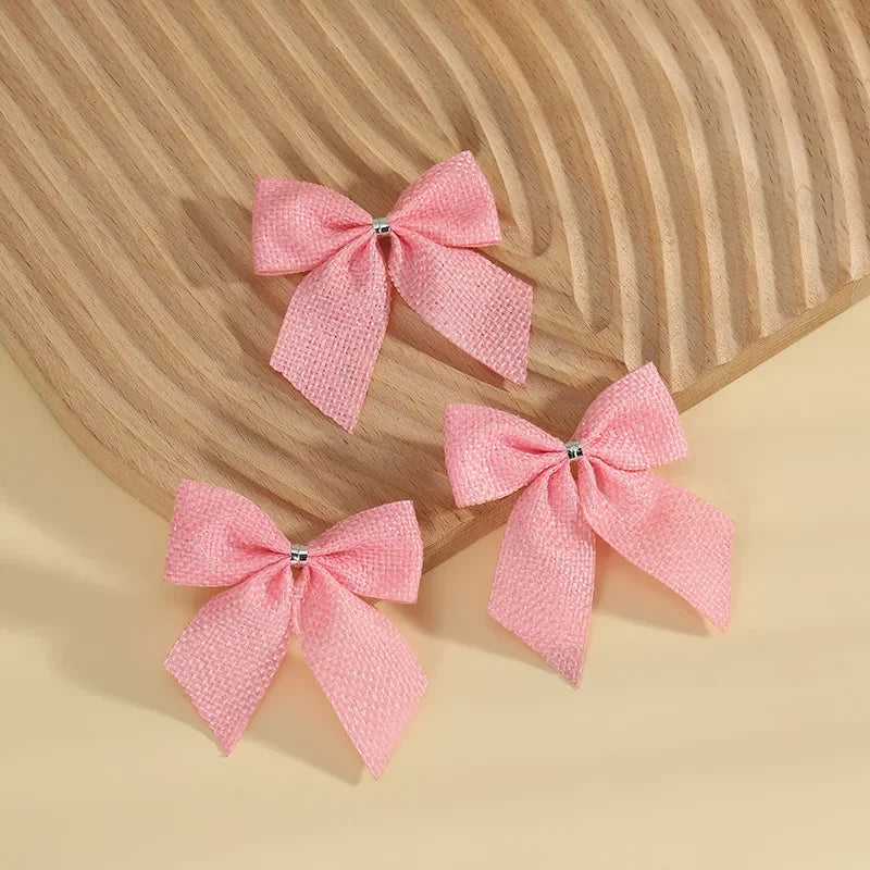 24/5pcs Christmas Bows Christmas Ornaments Gold Red Bows Christmas Tree Ornaments 2025 New Year Decorations Mini Bows Gift Wrap