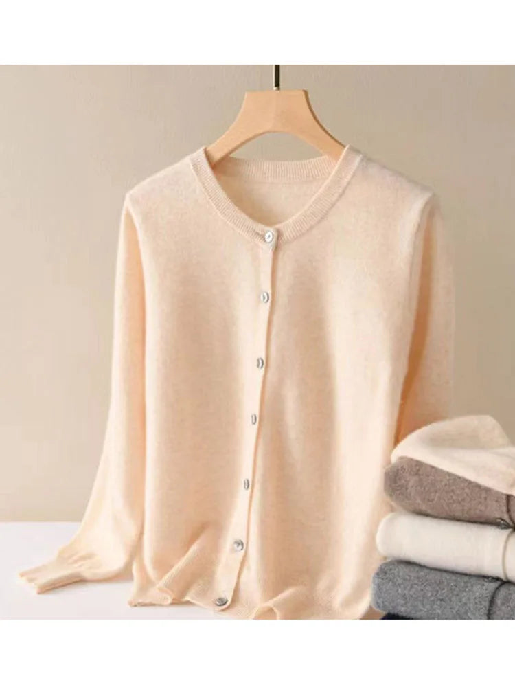 women's Cashmere Sweater O-Collar Long sleeve