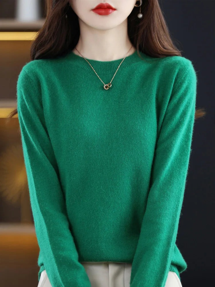 Fashion 100% Merino Wool Sweater Elegant Cashmere P