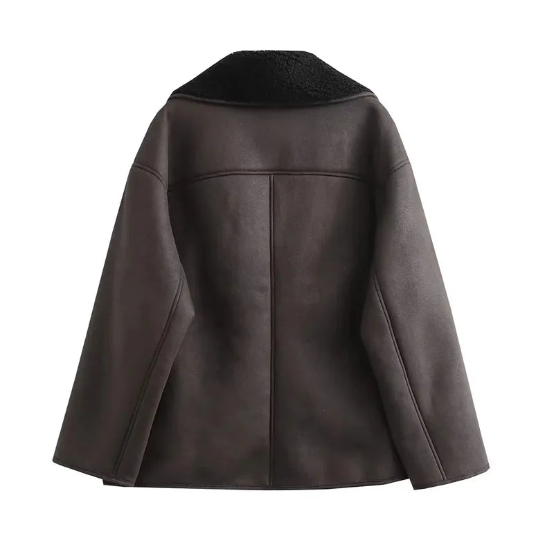 MUJER 2025 Woman Thick Faux Leather Jackets
