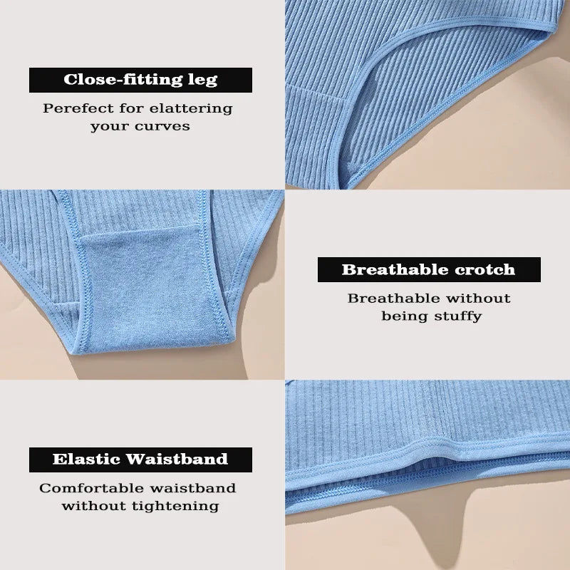 7Pcs Women's Panties Striped Briefs