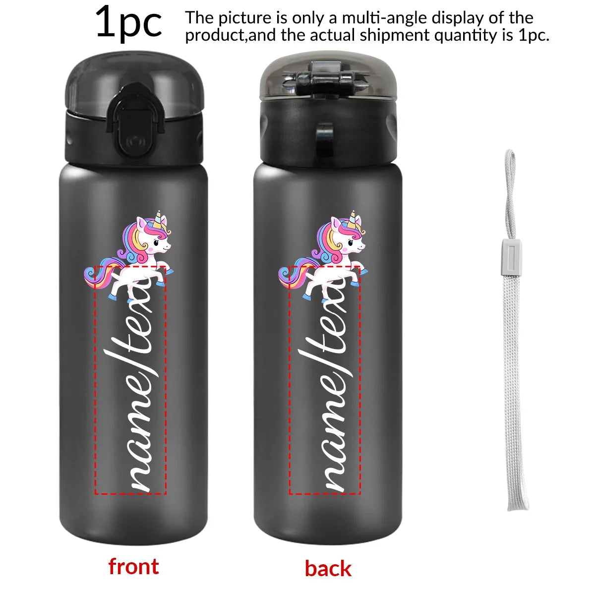 1pc Customized Cartoon Sports Water Bottle, 26oz Outdoor Travel