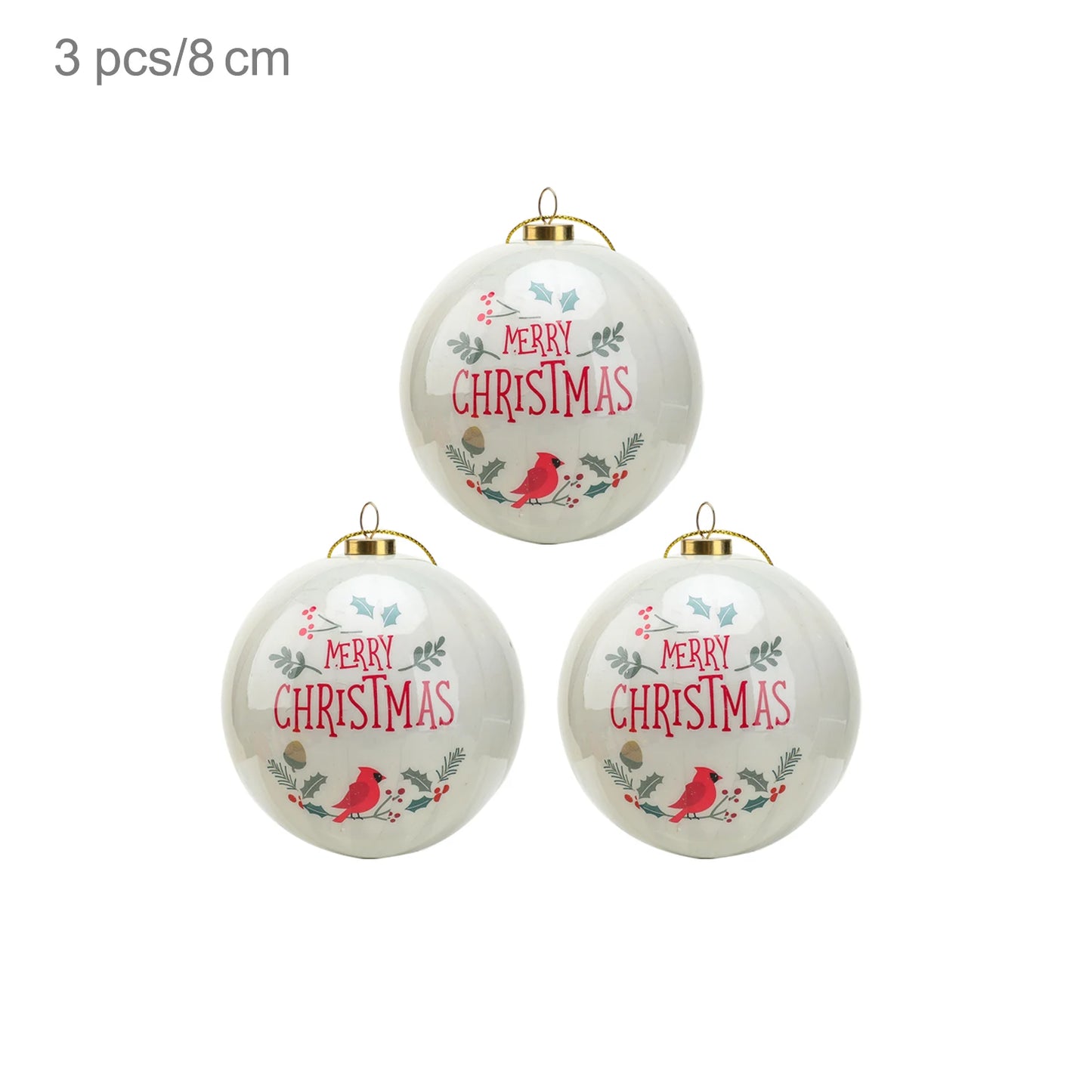 3pcs 8cm Christmas Balls Original Gifts Christmas Decoration 2024 Christmas Tree Decorations Gift Decoration Pendants Baubles