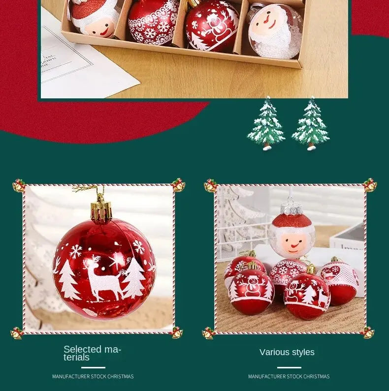 16pcs Christmas Ball Christmas Tree Decoration Ornaments for Home Decor Halloween New Year Navidad Pendant Ball Accessories
