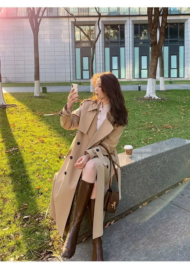 Loose Trench Coat Midi Length