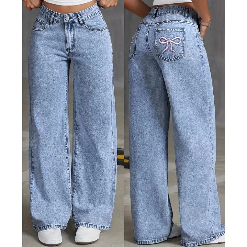 Denim Wide Leg Jeans High waisted