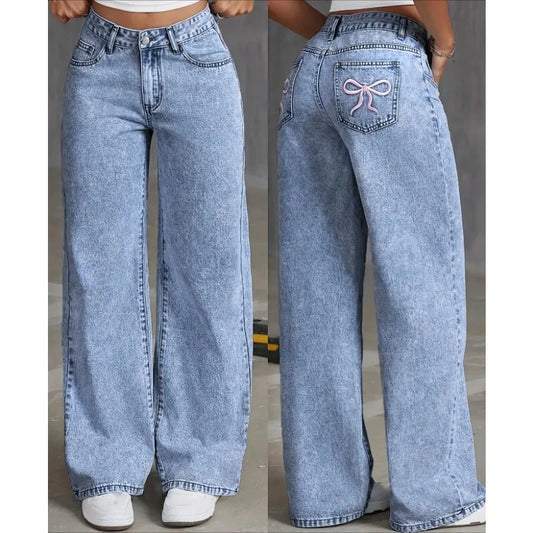 Denim Wide Leg Jeans High waisted