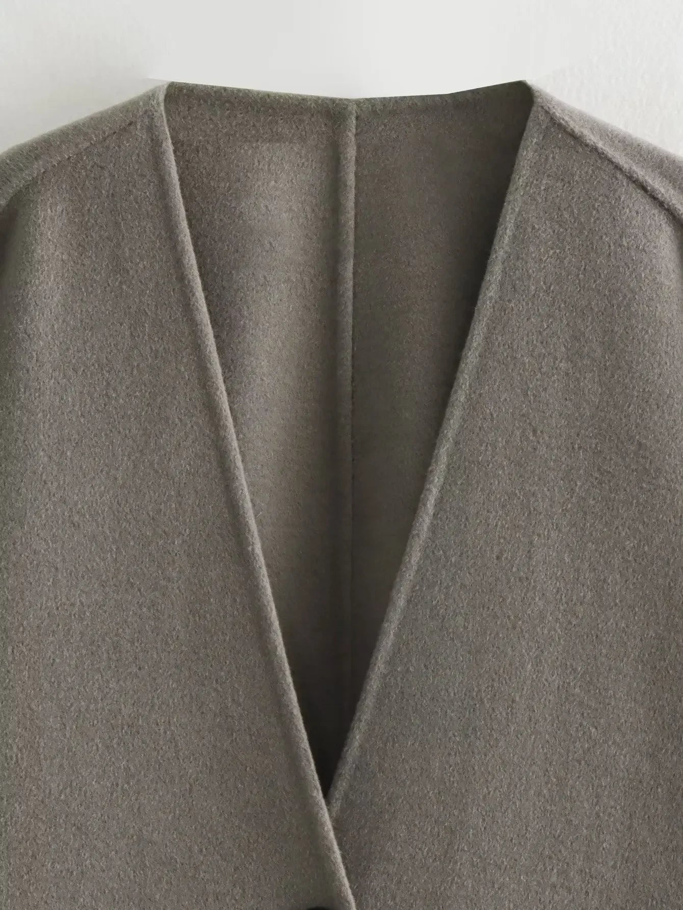 Women's Jacket V-neck Woolen Kimono